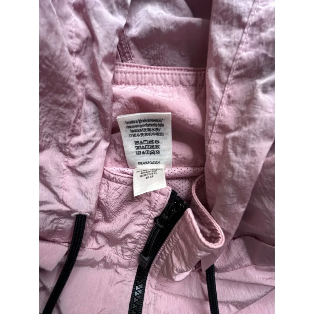 Pink Victoria's Secret Colorblock Windbreaker Jacket Pink White Hooded Medium